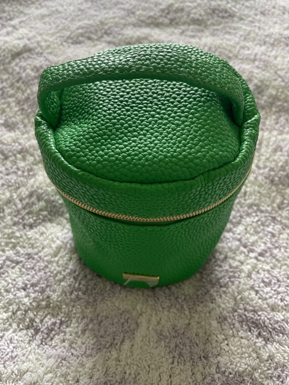 New Tara Harper Green Pebbled Leather Travel Jewelry Case